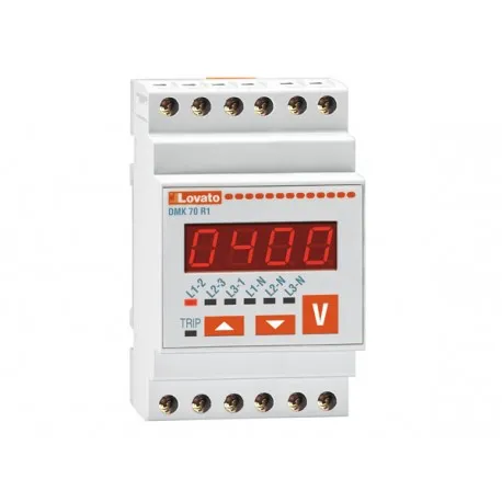 [DMK70R1] MEDIDOR TRIFASICO VOLTIMETRO CON RELE DE SALIDA PROGRAMABLE MCA LOVATO
