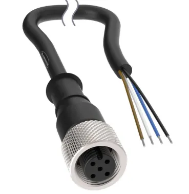 [BC-M12F4-22-5] CONECTOR M12 DE UN SOLO EXTREMO A CABLE FLEXIBLE CONECTOR HEMBRA RECTO M12 DE 4 PINES CON CÓDIGO A 5M 4X22 CUBIERTA PVC NEGRA MCA BANNER