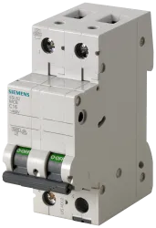 INTERRUPTOR TERMOMAGNETICO P/RIEL 2P 40A C 6kA 440VAC 60VDC MCA SIEMENS