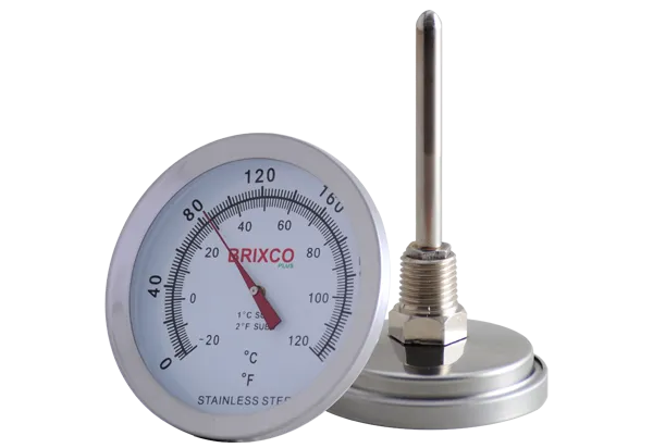 CARÁTULA DE 3", VÁSTAGO DE 2 ½", TODO ÁNGULO, CONEXIÓN ½" NPT, RANGO: 20 A 120 °C (°F) MCA DEWIT