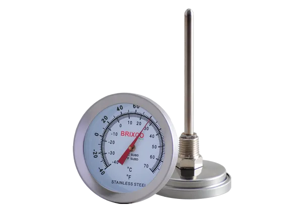 CARÁTULA DE 3", VÁSTAGO DE 4", TODO ÁNGULO, CONEXIÓN ½" NPT, RANGO: 20 A 120 °C (°F) MCA DEWIT