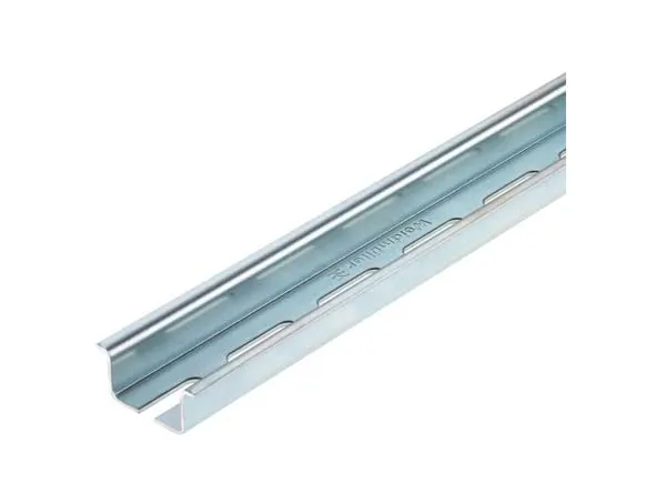 RIEL DIN PERFORADO PROFUNDO CON DIMENSIONES DE 35MM DE BASE X 15MM DE ALTO. SE VENDE EN PRESENTACIONES DE 2 METROS. FABRICADAS DE ACERO CHAPADO EN ZINC GALVANIZADO Y PASIVADO MCA WEIDMULLER