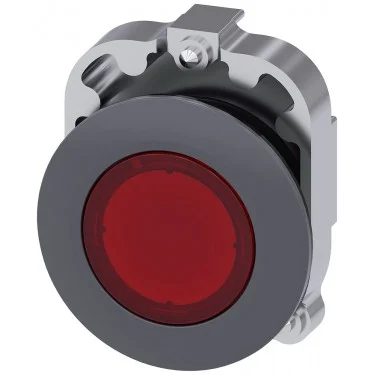 CABEZA BOTON 30MM ROJO C/ANILLO METAL MCA SIEMENS