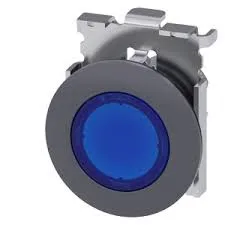 PULSADOR LUMINOSO METAL MATE AZUL MCA SIEMENS