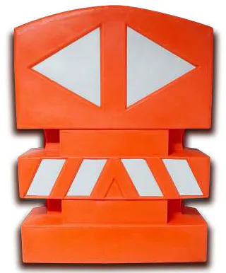 IMPACTADOR VIAL DE 87X117X27cm DE POLIETILENO DE MEDIA DENSIDAD CON REFLEJANTE MCA ICAS