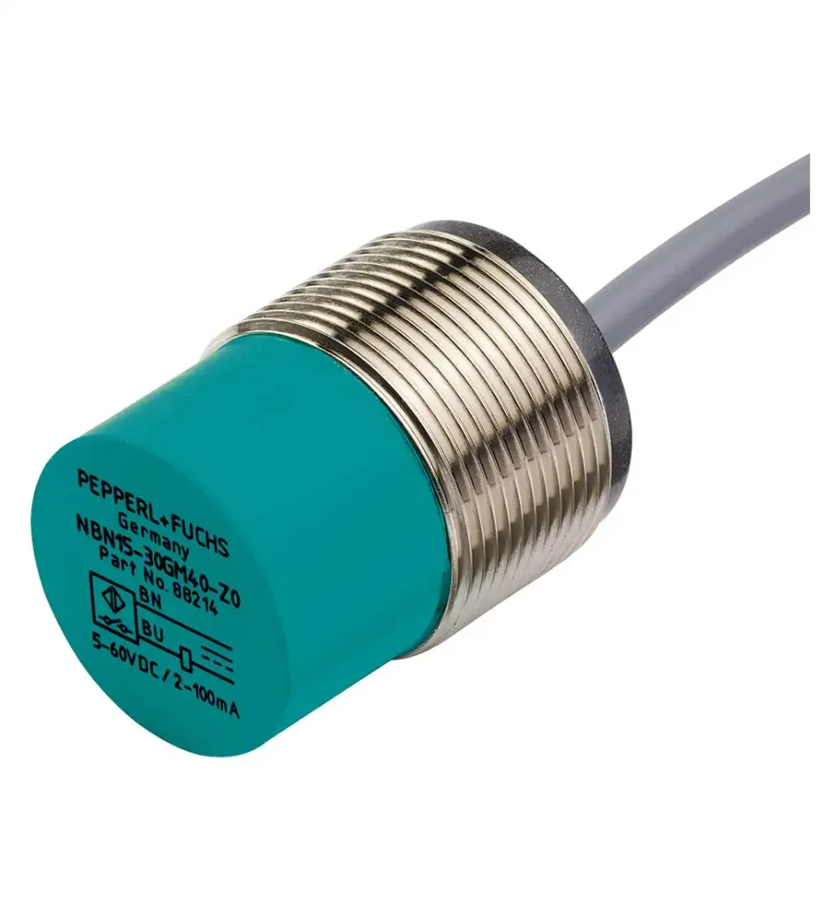 SENSOR DE PROXIMIDAD INDUCTIVO PEPPERL+FUCHS, CUERPO CILÍNDRICO ROSCADO METÁLICO M30 X 1.5 EN LATÓN NIQUELADO (DISEÑO CORTO DE 40 MM) , MCA PEPPERL+FUCHS