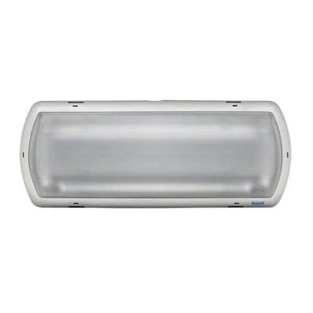 LUMINARIA EMERGENCIA LED INDUSTRIAL AUTÓNOMA IP65. SOLO EMERGENCIA 900-950 LM, AUTONOMÍA 90 MIN. VOLTAJE 120-347 VAC, CONSUMO 5-7W. CUERPO POLICARBONATO MCA BEGHELLI