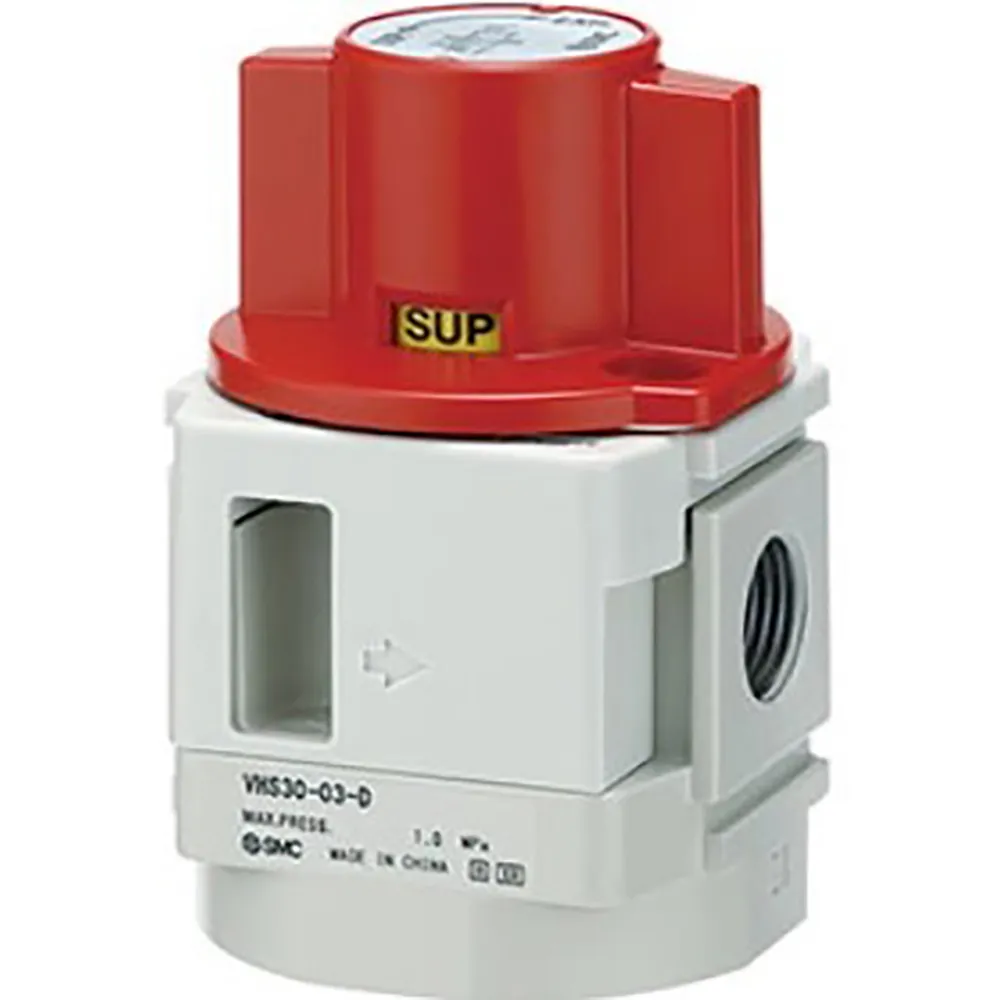 VÁLVULA DE CORTE 1/2" NPT, 3/2, MANUAL CON BLOQUEO, ESCAPE DE PRESIÓN RESIDUAL, MODULAR, ETIQUETA PSI - MCA SMC
