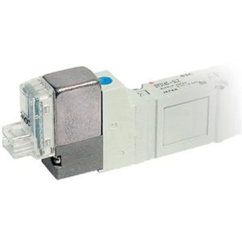 VALVULA SOLENOIDE NEUMATICA 5/2 MONOESTABLE CUERPO INDIVIDUAL 1/4 24VCC CONECTOR L LED SUPRESOR BAJO CONSUMO AIRE COMPRIMIDO AUTOMATIZACION INDUSTRIAL MCA SMC