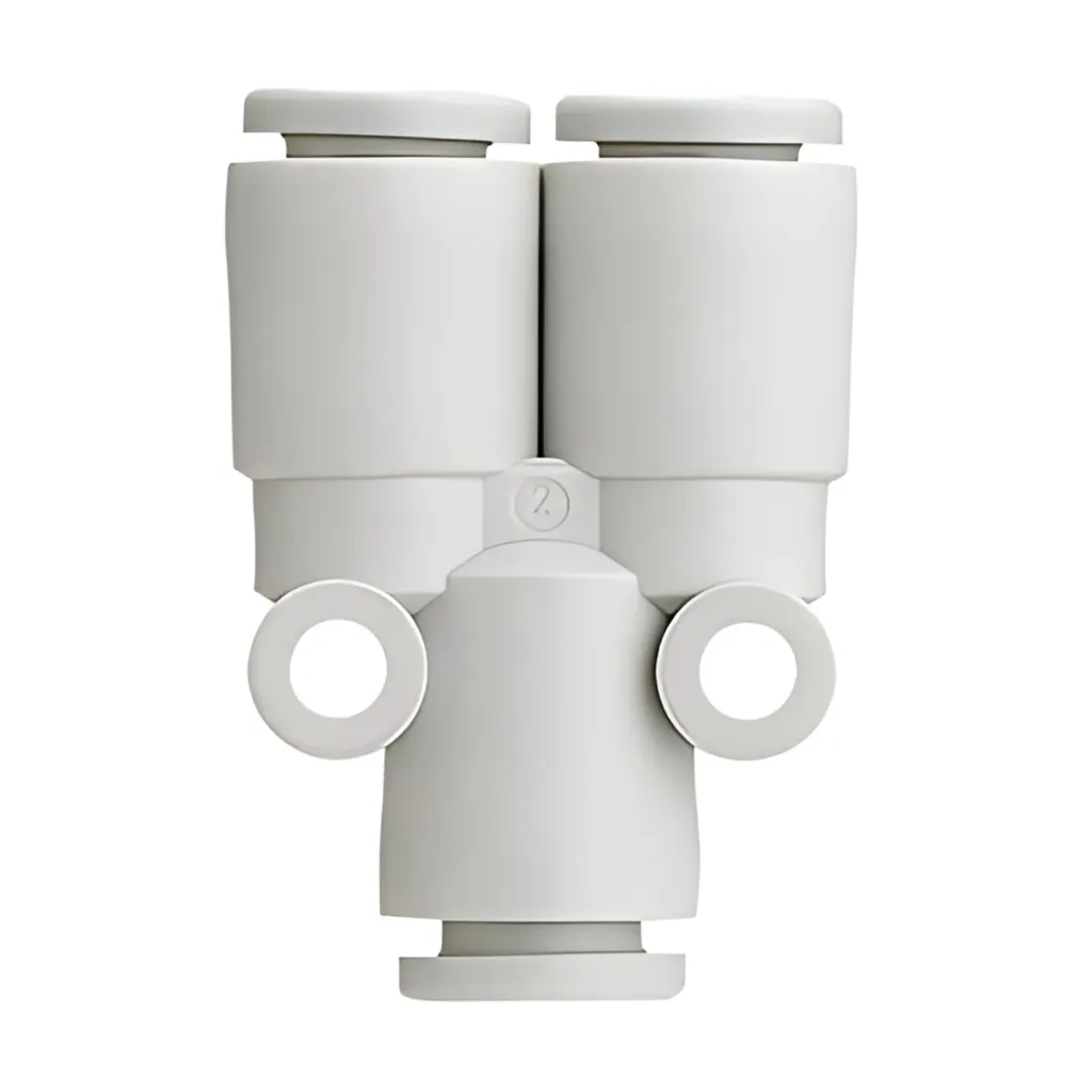CONECTOR NEUM Y 6MM INST PLAST PBT AIRE/VAC PMAX 1MPA C/CUA MCA SMC