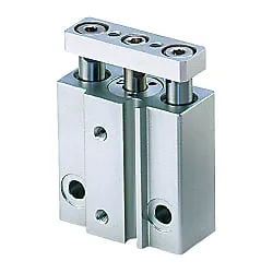 CILINDRO NEUMATICO MINIATURA CON GUIA DOBLE EFECTO / BORE 10MM / CARRERA 18MM / ALTA PRECISION NO ROTATIVA / CON IMAN PARA SENSOR / TOPES ELASTICOS INTEGRADOS / IDEAL PARA ESPACIOS REDUCIDOS Y AUTOMATIZACION DE ALTA PRECISION MCA SMC