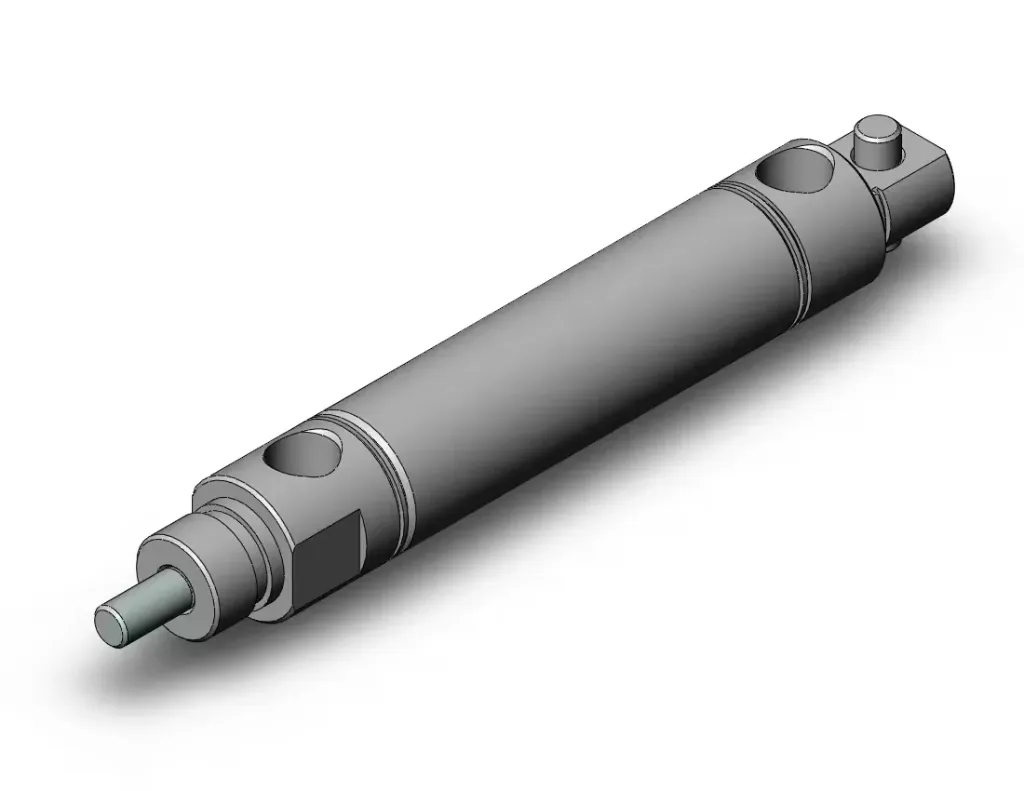 CILINDRO NEUM REDONDO DE ACERO INOX DOBLE EFECTO VASTAGO SIMPLE EMBOLO MAGNETICO BORE 0.75" STROKE 1.5" MONTAJE FRONTAL-PIVOTE CAPACIDAD AUTO-SWITCH MCS SMC