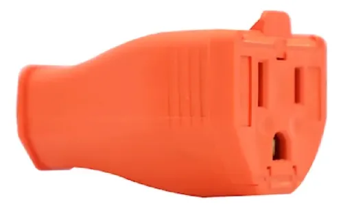 CONECTOR LEVITON CON BISAGRA NARANJA, CON CONEXIÓN A TIERRA MCA LEVITON