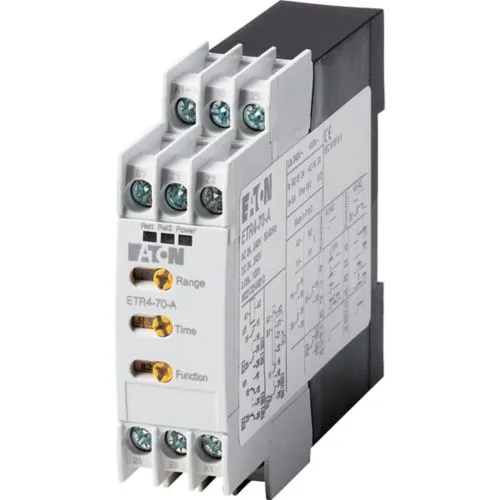 RELÉ TEMPORIZADOR ETR4 DE LA SERIE MOELLER DE EATON, 2 W, 0.05 S-100 H, MULTIFUNCIÓN, 24-240 V AC/DC MCA EATON