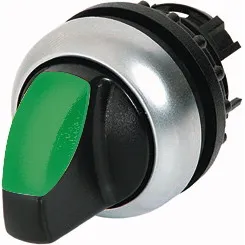 CABEZA SELECTOR 3 POS ILUMINADO COLOR VERDEDE 22MM BISEL COLOR  PLATA PROTECCION IP66 MCA EATON