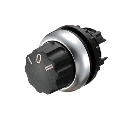 CON CABEZAL GIRATORIO MOMENTANEO SELECTOR 3 POSICIONES BISEL COLOR TITANEO IP66 MCA EATON