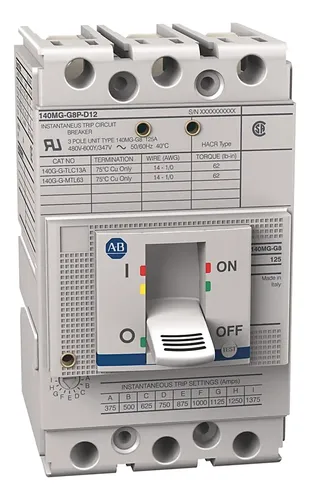 DISYUNTOR PARA PROTECCION DEL MOTOR, MARCO G 35..65kA, 480V MCA ALLEN BRADLEY