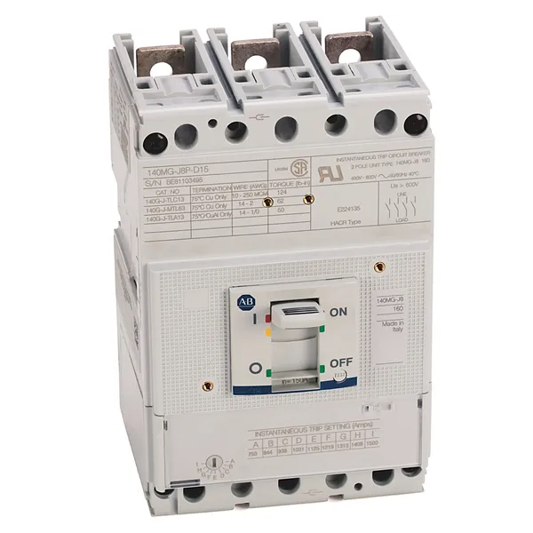 DISYUNTOR CON PROTECCION MAGNETICA, 150A, FRAME J, 480V MCA ALLEN BRADLEY