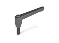 MANIJA AJUSTABLE EN ZAMAC NEGRO DE 1/4X20X45MM LARGO DE TORNILLO Y 30MM LARGO DE TORNILLO MCA JWWINCO