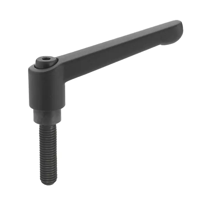 MANIJA AJUSTABLE EN ZAMAC NEGRO DE 1/4X20X45MM LARGO DE TORNILLO Y 45MM LARGO DE TORNILLO MCA JWWINCO