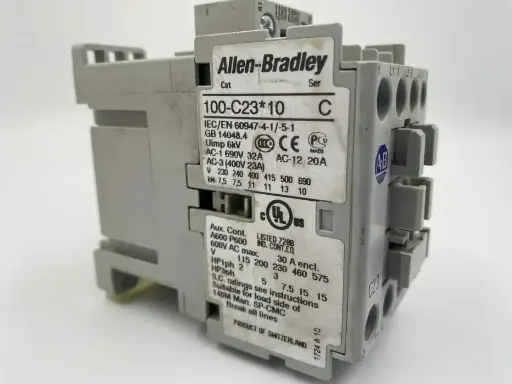[100-C23D10] CONTACTOR IEC 23A 3 POLOS OPERADO CON NA BOBINA 120VCA MCA ALLEN BRADLEY