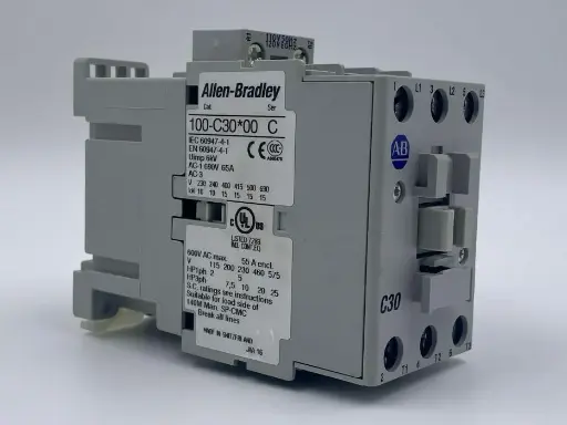 [100-C30D10] CONTACTOR IEC 30A 3 POLOS OPERADO CON C.A BOBINA 120VCA MCA ALLEN BRADLEY