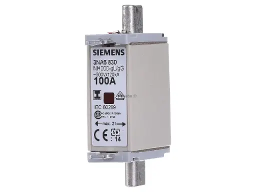 [3NA6830] CARTUCHO FUSIBLE T 000 100A 500V GL-GG MCA SIEMENS