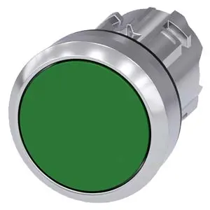 [3SU10500AB400AA0] PULSADOR DE 22MM REDONDO DE METAL VERDE PLANO MCA SIEMENS