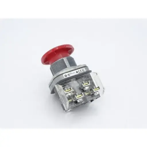 [800T-D6A] BOTON PULSADOR TIPO HONGO MOM NO ILUMINADO CON 1 NC Y 1 NA COLOR ROJO MCA ALLEN BRADLEY