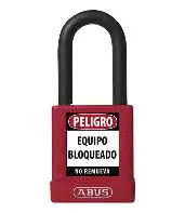 [84864] CANDADO DE BLOQUEO ROJO C/ CABLE DE 20cm