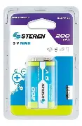 [BAT-NM-9V] PILA RECARGABLE DE 9V CUADRADA 200MAH, MCA STEREN