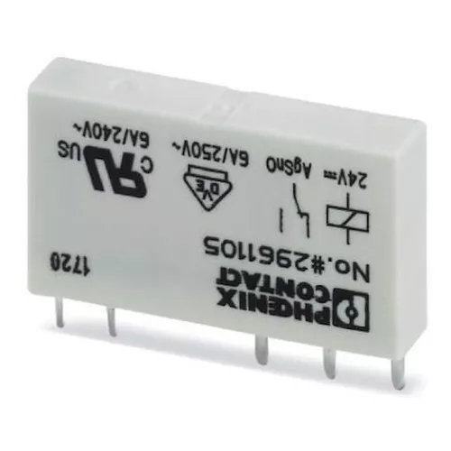 [REL-MR-24DC/21] RELE TIPO CLEMA INDIVIDUAL ENCHUFABLE 24 VDC 1 CONTACTO CONMUTADO MCA PHOENIX CONTACT