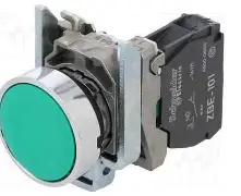 [ZB4BA3] CABEZA BOTON PUSADOR RASANTE COLOR VERDE, MCA SCHNEIDER