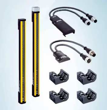 [deTec4 Set 14/1950 LED] CORTINA DE SEGURIDAD DETEC4 RESOLUCION 14MM 20M DE SENSADO 1950MM DE ALTURA KIT DE MONTAJE MCA SICK