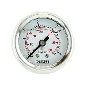 [915V/40/4] MANOMETRO EN ACERO INOXIDABLE, CARATULA DE 40mm(1 1/2"), CONEXIÓN POSTERIOR DE 1/8"NPT, LLENO DE GLICERINA, RANGO 0-4Kg/cm2, MCA DEWIT