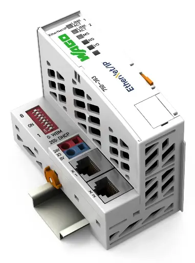 [750-363] ACOPLADOR DE BUS DE CAMPO, ETHERNET/IP, 64 E/S, 10/100 MBPS, 24 VCC, MONTAJE EN RIEL DIN MCA. WAGO