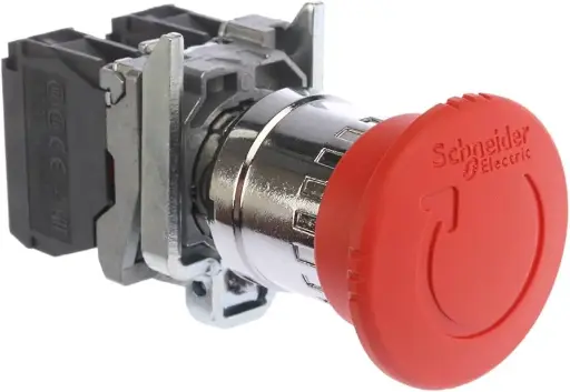 [XB4BS8445] BOTÓN PARO DE EMERGENCIA, GIRAR PARA DESENCLAVAR, 22mm, CABEZA 40mm, 1NA/1NC, COLOR ROJO, MCA SCHNEIDER