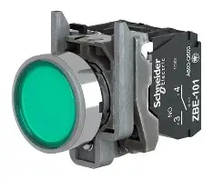 [XB4BW33B5] BOTON PULSADOR DE 22.5mm ILUMINADO COLOR VERDE, NA/NC, 24VDC, MCA SCHNEIDER