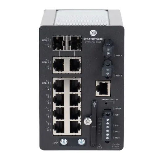 [1783-CMS10DP] CONMUTADOR STRATIX 5200 ADMINISTRADO DE 8 PUERTOS 100/1000, 2 PUERTOS PARA FIBRA OPTICA, IP30, MONTAJE EN RIEL DIN, MCA ALLEN BRADLEY