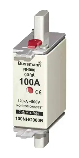 [100NHG000B] FUSIBLE NH DE 100A, 500V TAMAÑO 000, CLASE gG/gL, MCA BUSSMANN