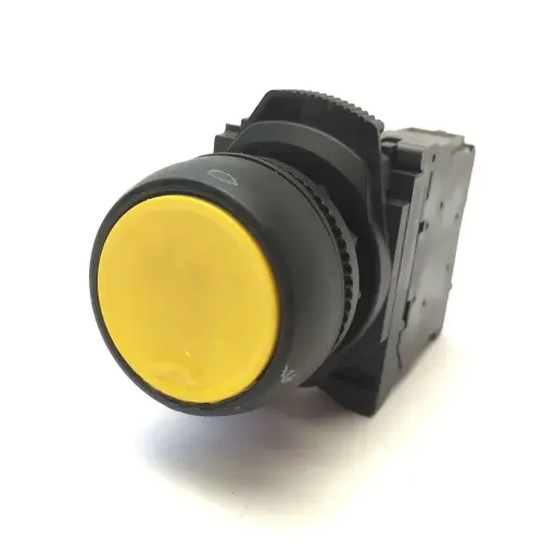 [800FP-LFA5PN3WX22E] PULSADOR COLOR AMARILLO ILUMINADO SOSTENIDO, LED BLANCO INTEGRADO PLÁSTICO, 24V AC/DC, BLOQUE DE CONTACTO 2 NO + 2 NC MCA ALLEN BRADLEY