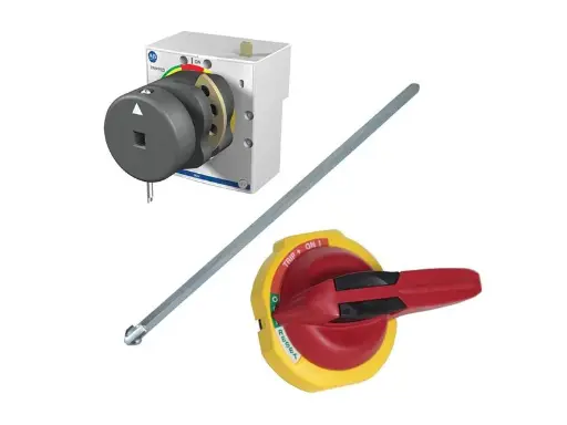 [140G-G-RVM21R] MANIJA ROTATORIA Y EJE DE 21", COLOR ROJO/AMARILLO MCA. ALLEN BRADLEY