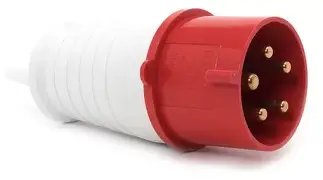 [03106] CLAVIJA DE BAJA TENSIÓN 32A, 3P+T, 380-415V, 6H, IP44, COLOR ROJO, MCA IDE