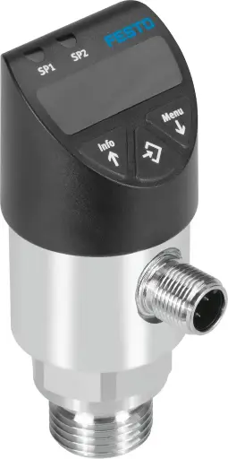 [SPAW-P10R-G12M-2P-M12] SENSOR DE PRESION RELATIVO DE 0-10BAR CONMUTABLE ROSCA MACHO G1/2 145PSI 2XPNP CONECTOR M12 IP67 MCA FESTO