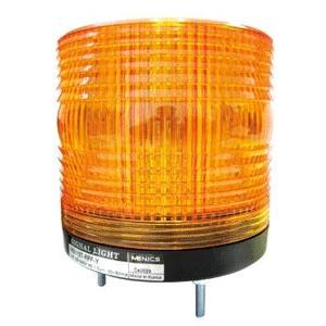 [MS115S-S10-Y] BALIZA DE 115MM DE DIAMETRO ESTROBOSCOPICA AMARILLA DE 110VCA IP65 MCA MENICS