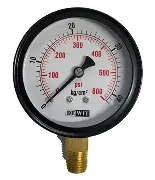 [2000SSV/63/400BAR] MANÓMETRO EN ACERO INOXIDABLE CARATULA 63mm, RANGO 0-400BAR (ESCALA DUAL), CONEXION INFERIOR DE 1/4"NPT, LLENO DE GLICERINA, MCA DEWIT