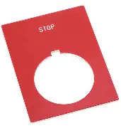 [800H-W371] PLACA LEYENDA GRIS 'STOP' LETRA ROJA PLASTICA NEMA 4/4X MCA ALLEN BRADLEY 