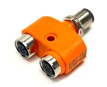 [EBC112] CONECTOR EN "Y", 1 CONECTOR M12 MACHO 4 POLOS, 2 CONECTORES M8 HEMBRA DE 3 POLOS, MCA IFM
