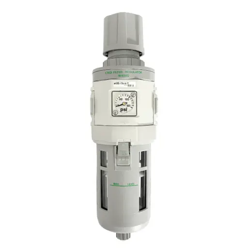[W4000-15W-FY18] FILTRO REGULADOR DE 1/2" CON MANÓMETRO Y DREN AUTOMATICO, FILTRO SUBMICRONICO DE 0.3NANOMETROS, MCA CKD