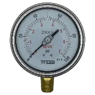 [2000CB/100/11 – ¼] MANÓMETRO EN ACERO INOXIDABLE CARATULA DE 4", INTERNOS DE BRONCE, CONEXIÓN INFERIOR DE 1/4NPT, RANGO 0-11Kg/cm, MCA DEWIT 